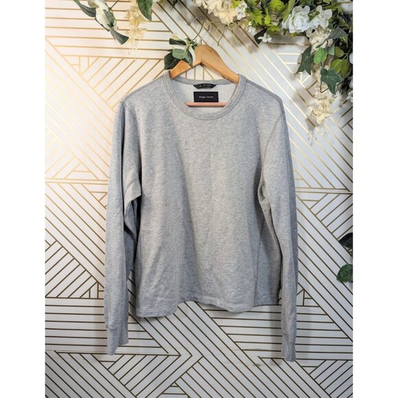 Wings + Horns Men's Sweatshirt Grey Gray Terry Crewneck Sweater Size Large HEMME - Picture 1 of 6